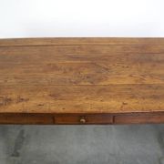 antique French oak dining table with 3 drawers and an exquisite patina