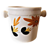 Ice bucket, ceramic ice cubes from Poteries du Marais, flower design.