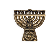 Handcrafted Moroccan Hanukkah menorah in glazed ceramic – Handmade – 30 × 30