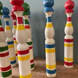 Old painted wooden bowling game