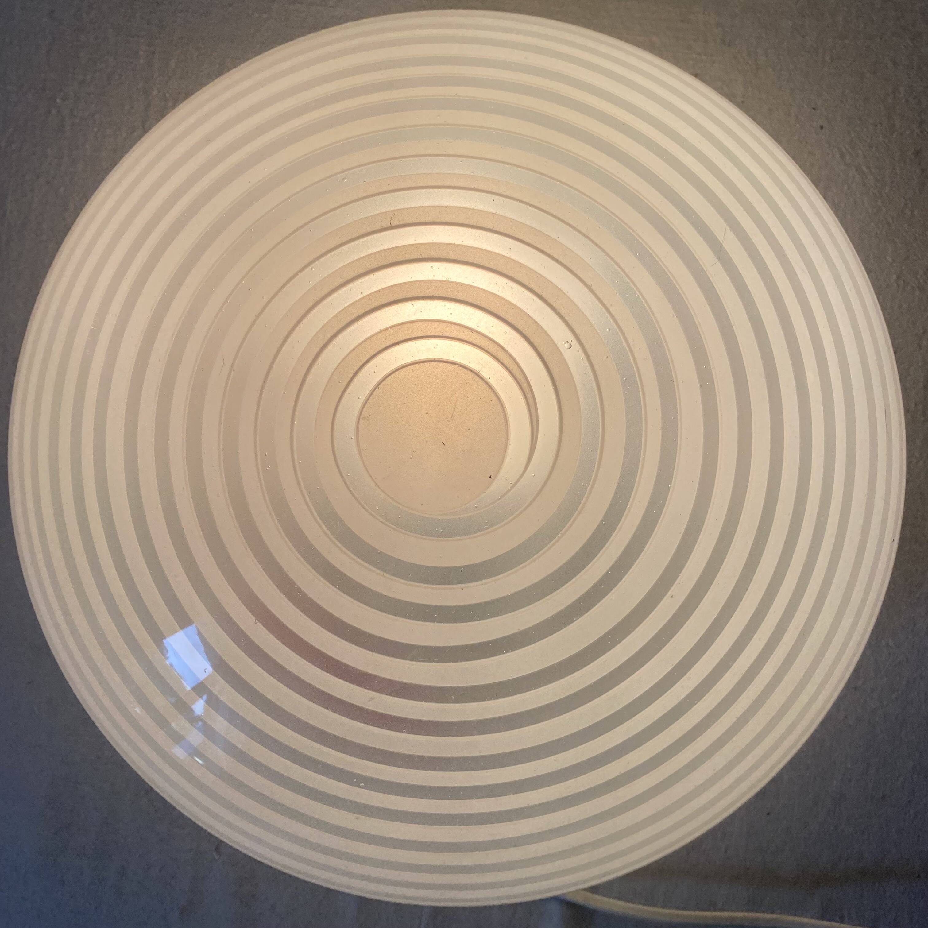 Round curved spiral ceiling light space age