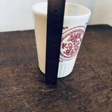 Gien ceramic cup with vintage red pattern