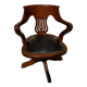 Milwaukee Chair Co. swivel office chair – leather and wood – circa