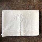 Antique embroidered linen-cotton sheet PA