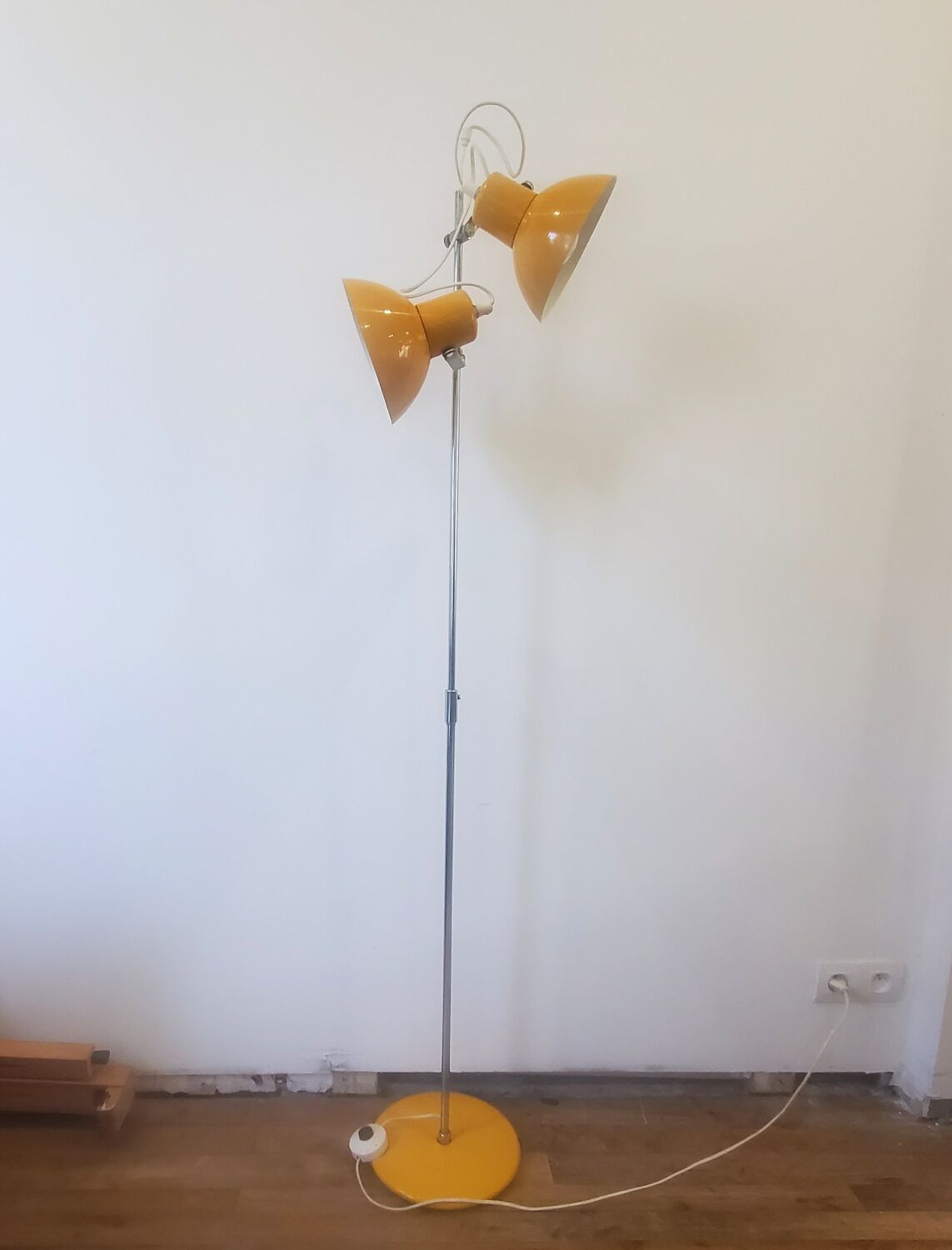 Yellow 70s floor lamp
