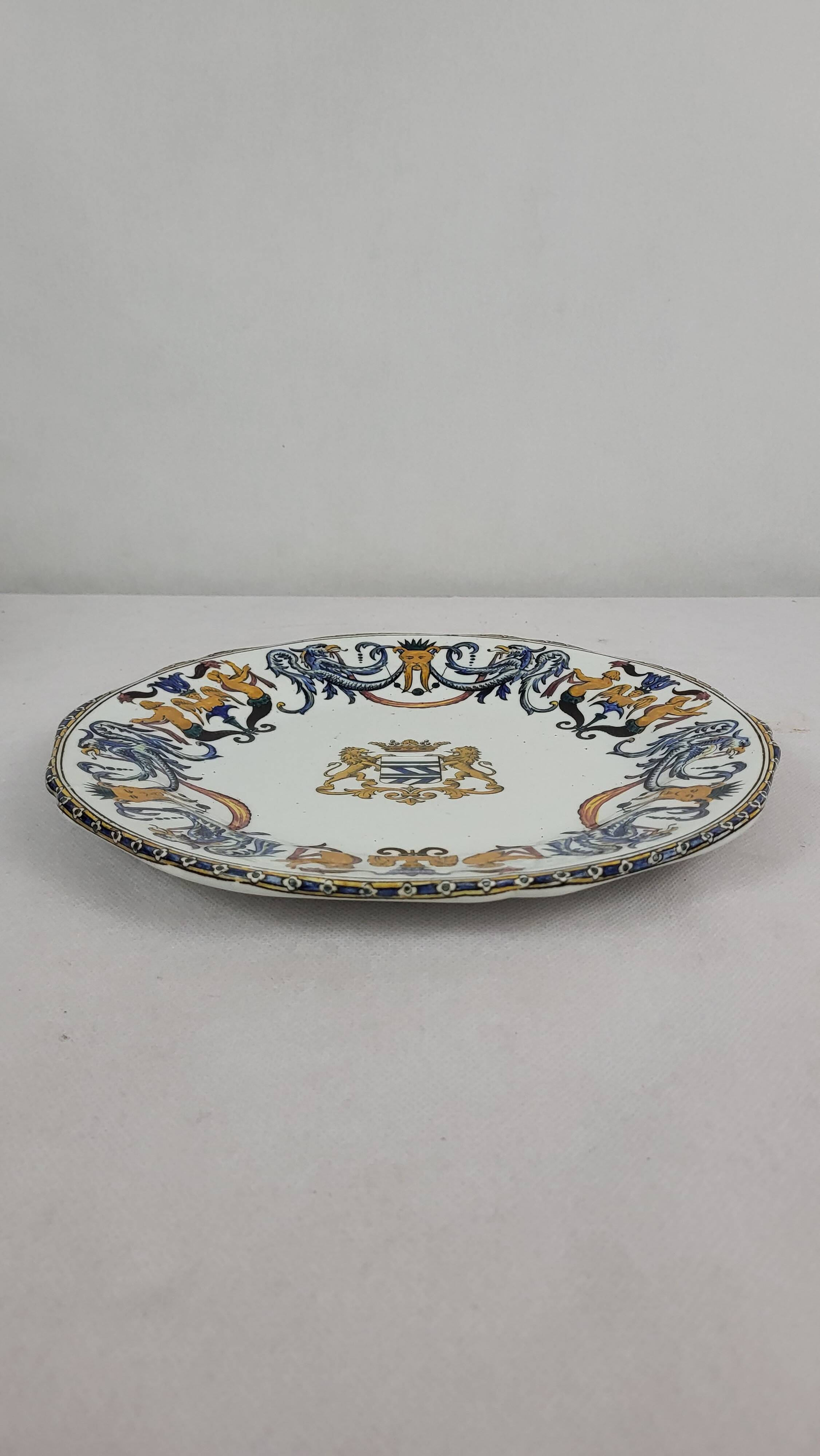 19th century Gien earthenware plate