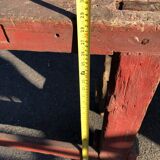 Old carpenter's workbench painted red