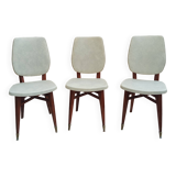 Ensemble 3 chaises vintage simili