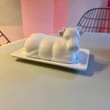 Vintage cow ceramic butter dish
