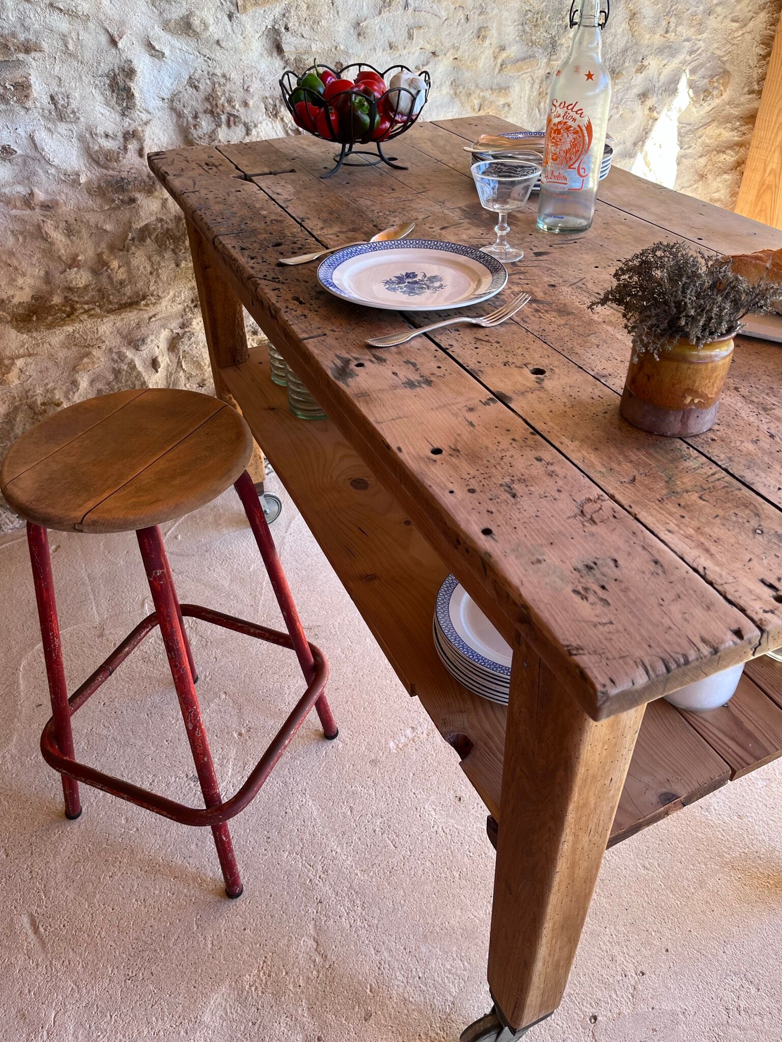 Old kitchen island/central workbench