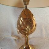 Kronenbourg - "K" hop flower lamp in filled brass and its lampshade