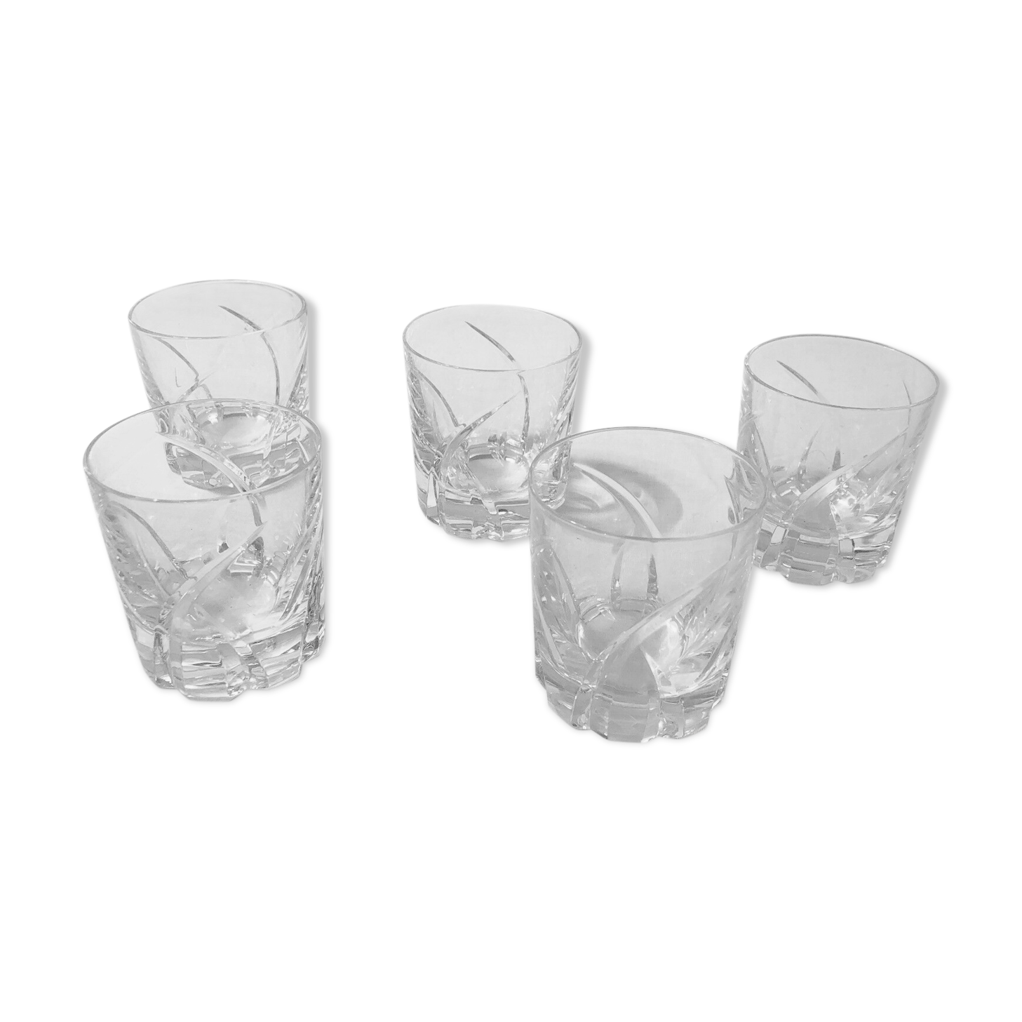 Set of 5 small crystal glasses Saint Louis