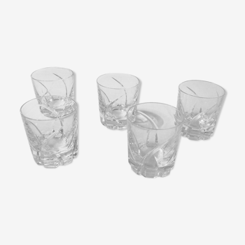 Ensemble de 5 petits verres en cristal  Saint Louis