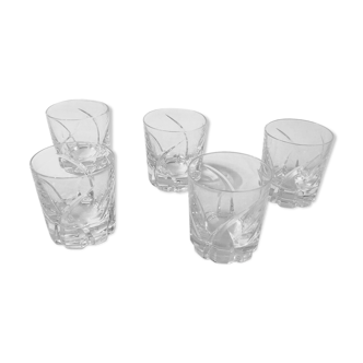 Set of 5 small crystal glasses Saint Louis