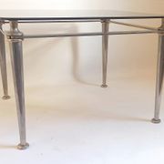 Steel coffee table and tempered glass 70s