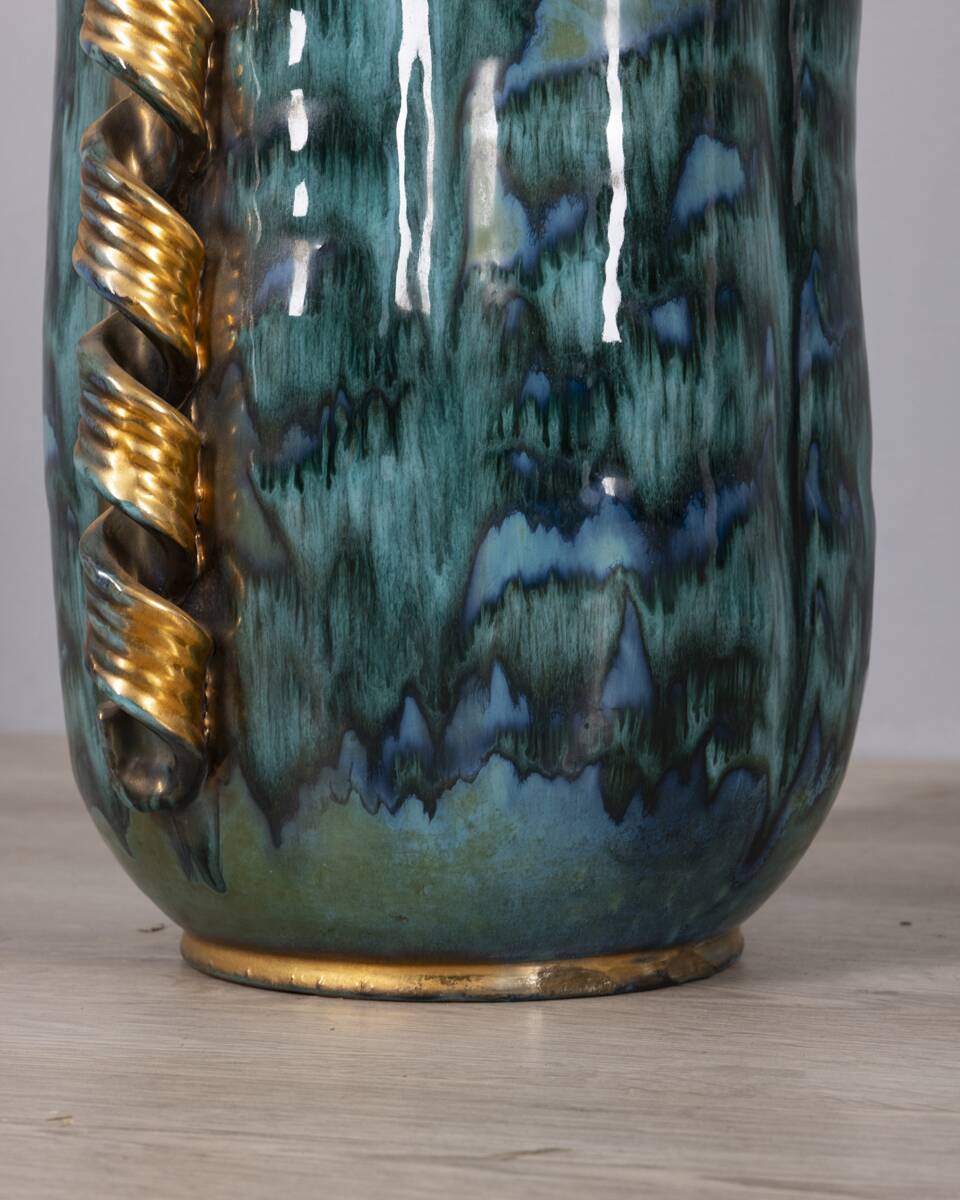 Large 1950s vintage decorated ceramic vase, Italian design