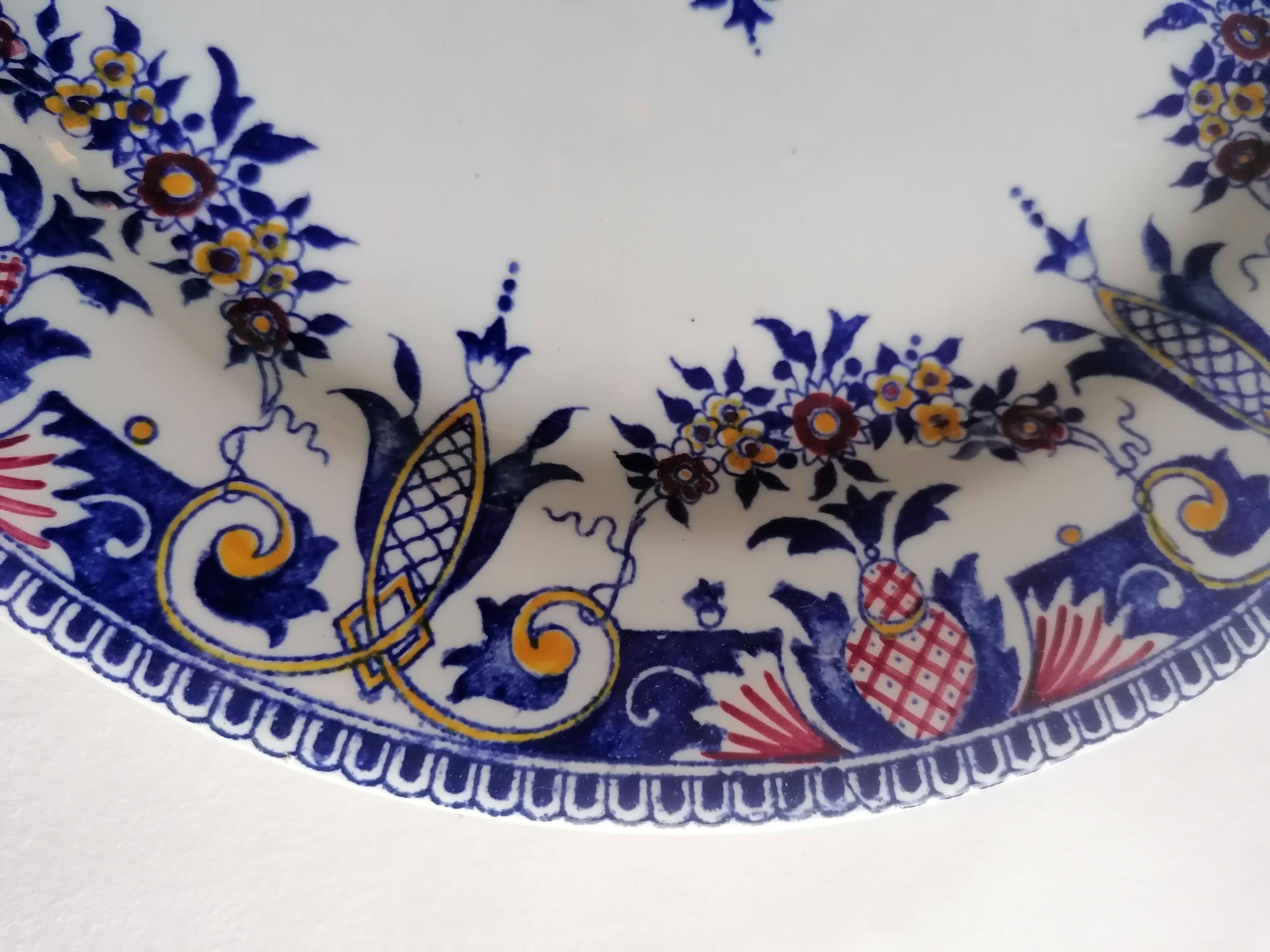 Assiette faïence Gien décor Rouen