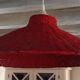 Suspension lamp in red wicker, ø 60 cm
