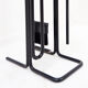 Minimalist black metal fireplace accessory set 'Mace-Line' by Ann Maes - 1970s