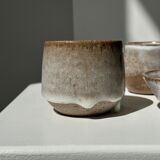 Meeting of three ceramic pieces: ice cup, small cup and small cup