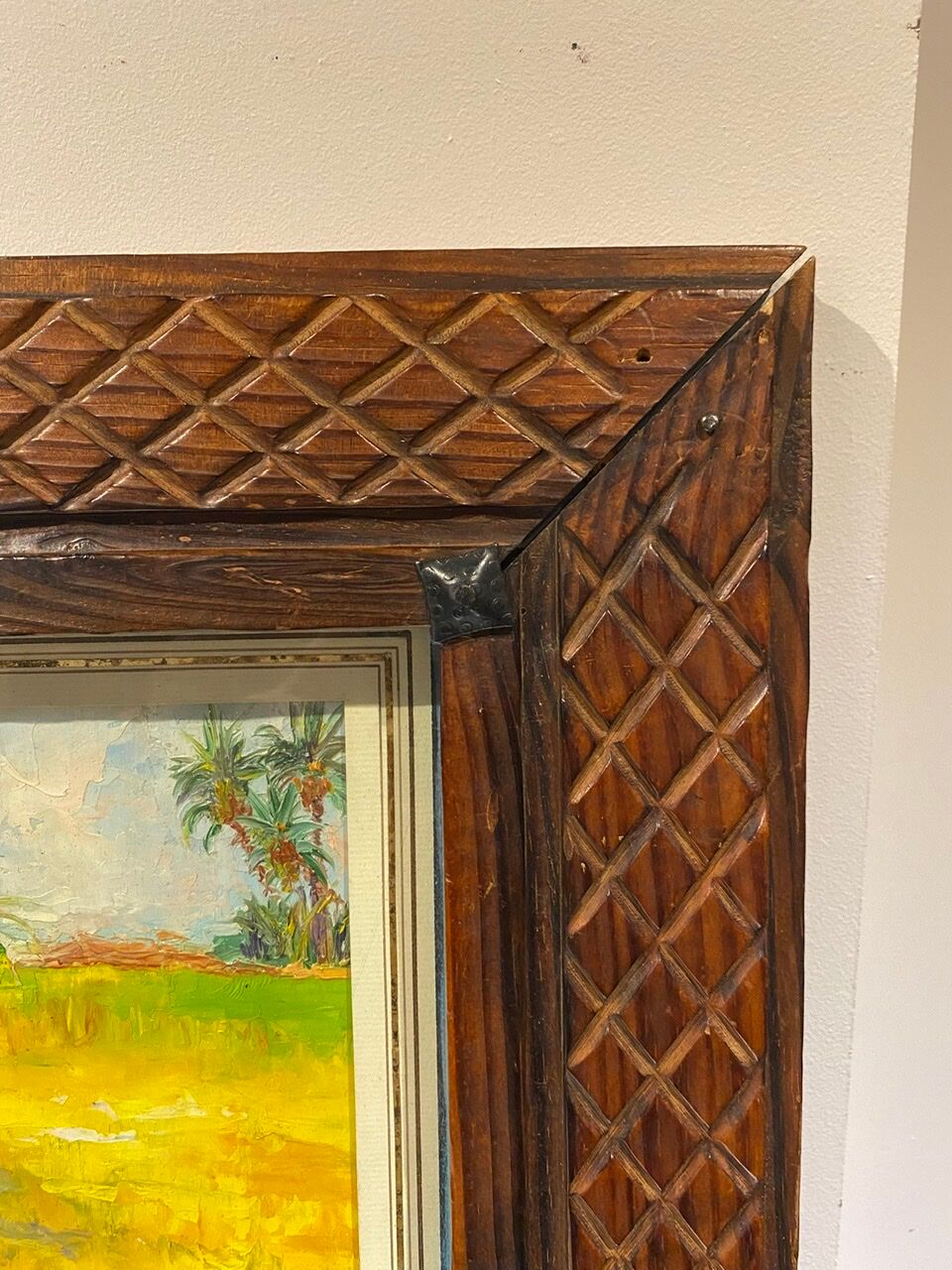 Old painting, oriental landscape, signed M Gourloo 20th century