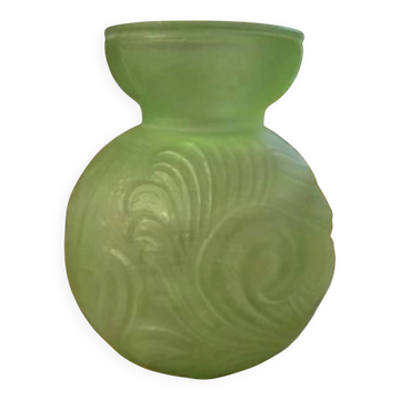 Magnifique Vase Boule art deco années 30 Vert Paste/amandel Decors Aux