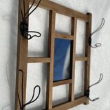 Vintage 1940s modernist mirror coat rack