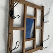 Portemanteau miroir moderniste vintage 1940