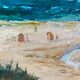 Ancient painting, Breton landscape, Saint Lunaire, signed, 1950s