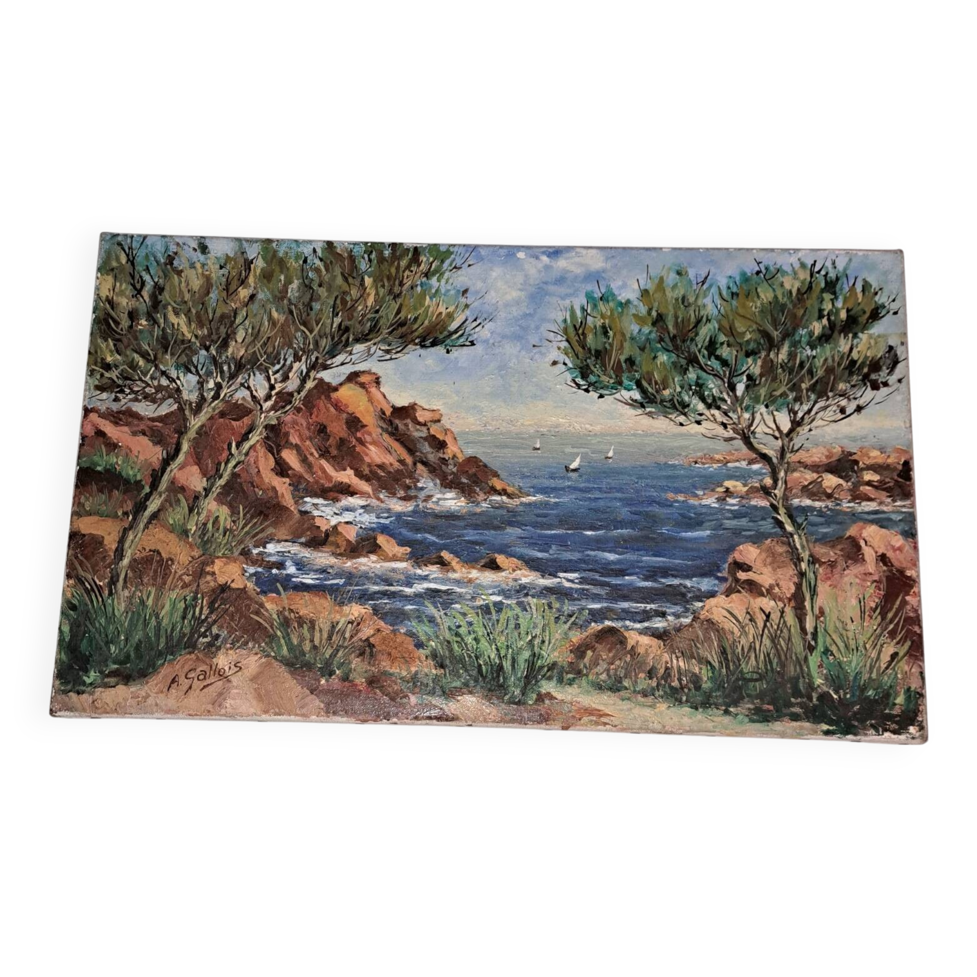 Painting, painting on canvas. Signed A.Gallois
