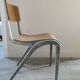 Chair in metal and wood of James Léonard 50 years