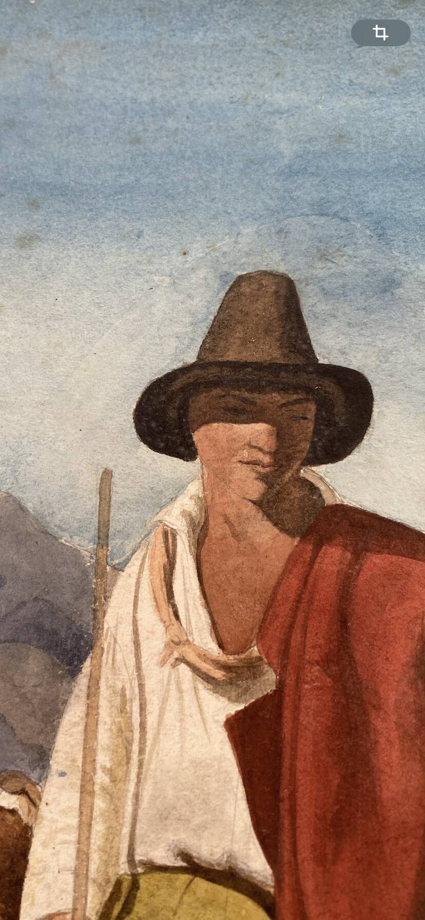 Aquarelle sous verre, XIXème s.