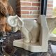 Pair of cracked earthenware bookends. ART DECO