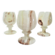 Three onyx candlesticks from the 70s