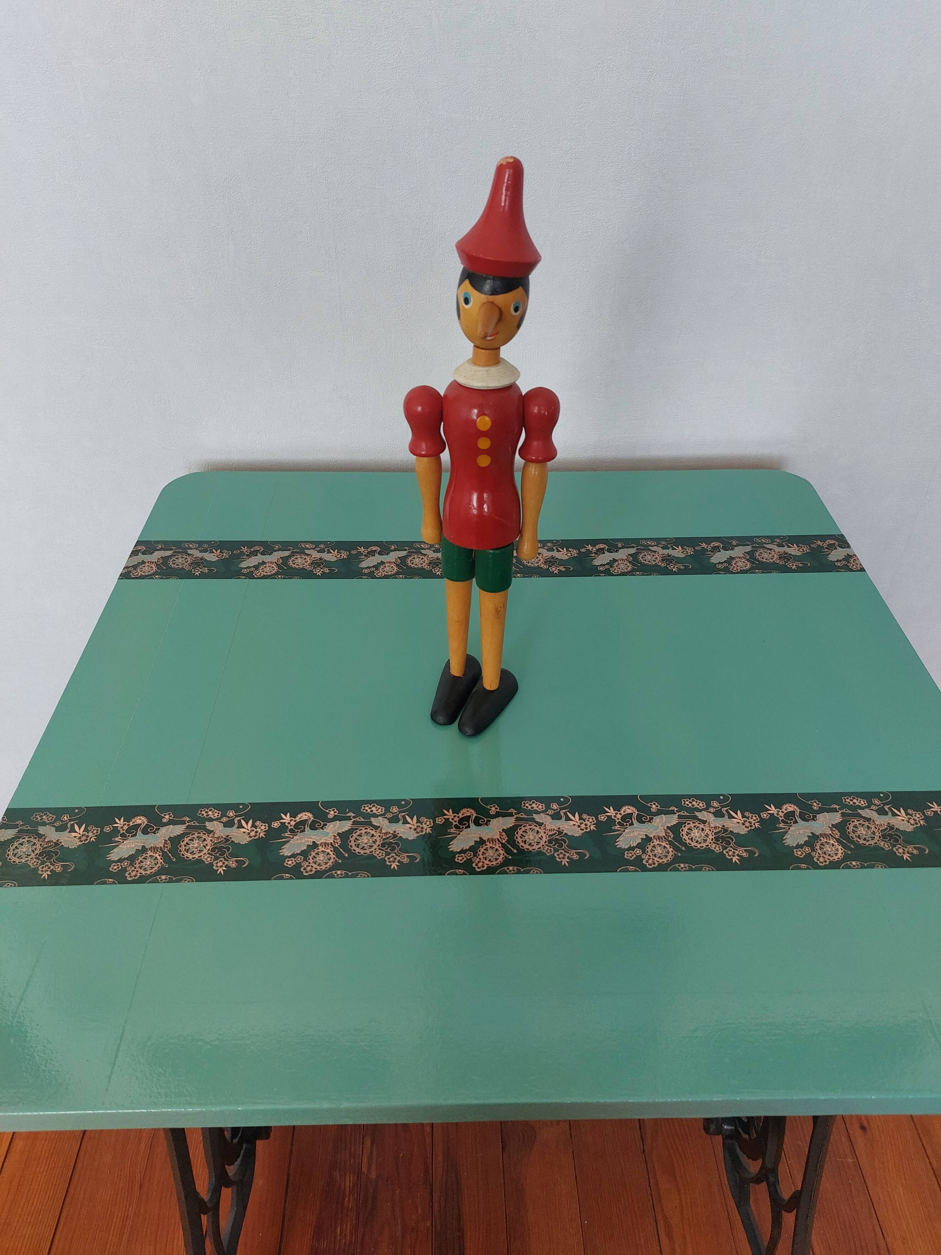 Wooden toy featuring Pinocchio