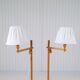 Sculptural modern floor lamps in pine, Yngve Ekström Sweden 1970s