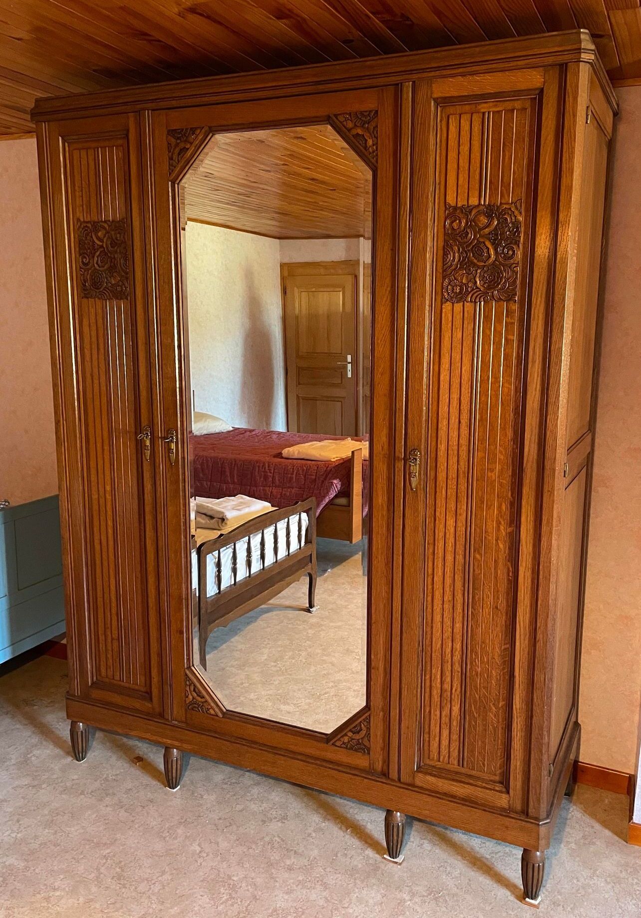 Armoire Art Déco miroir biseauté