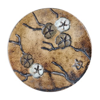 Ceramic Vallauris Le Trident signed underneath deco plate