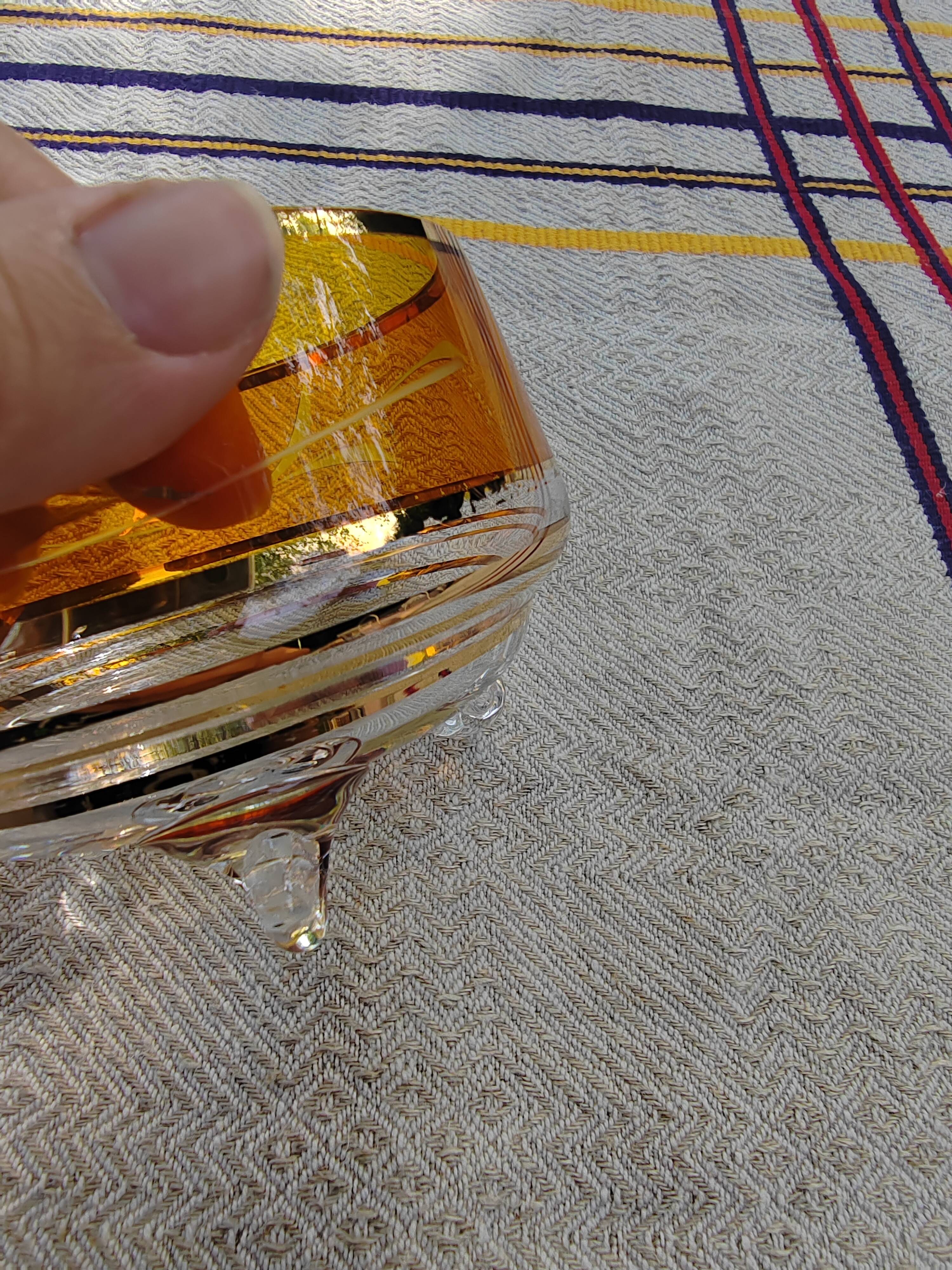 Pair of crystal stemmed bowls