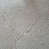Oval dining table in light beige travertine marble - 1970