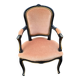 Louis XV style armchair in French pink beige velvet