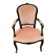 Louis XV style armchair in French pink beige velvet