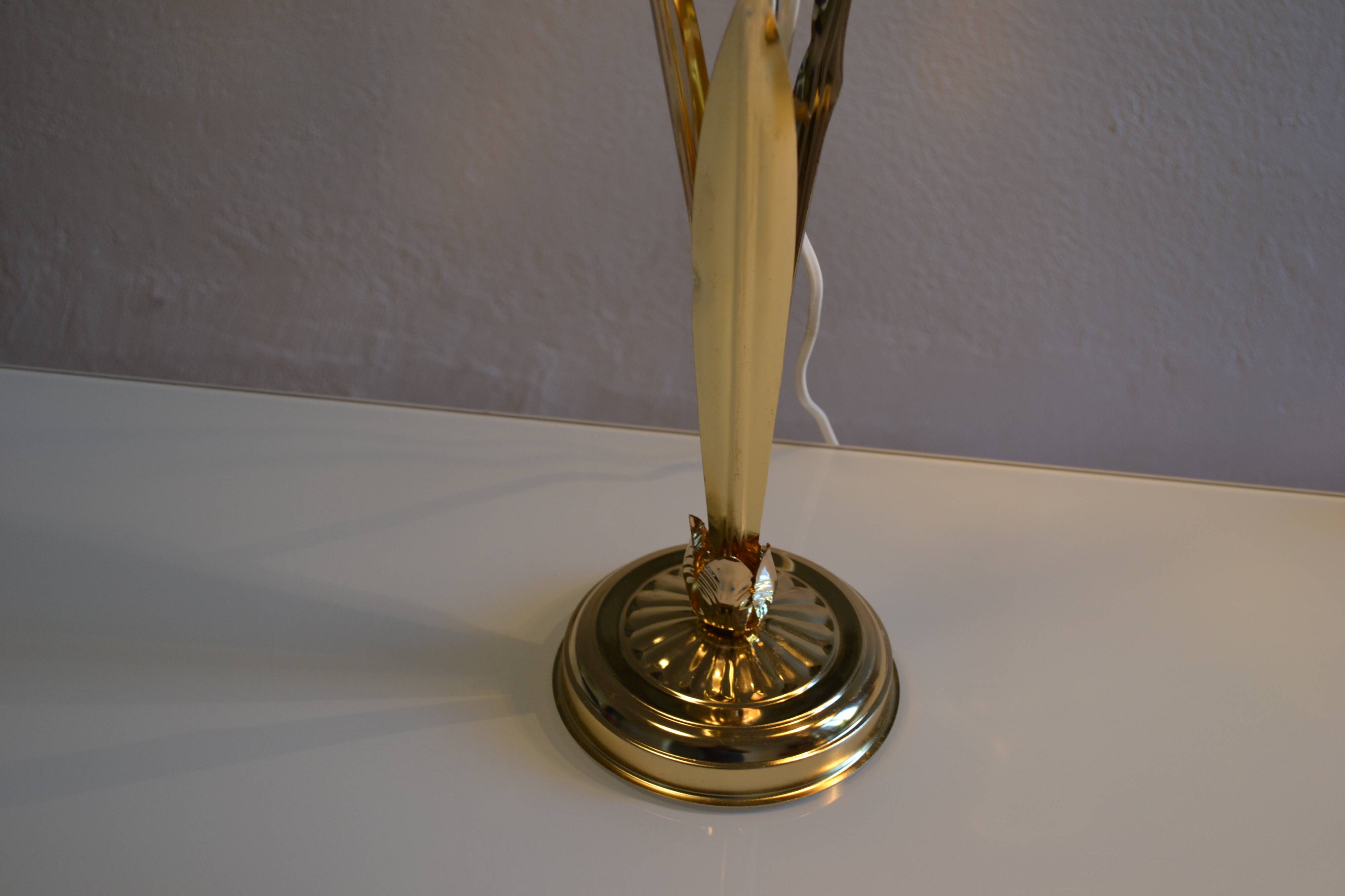 Pair of 1980s Hollywood Regency Gold Table Lamps