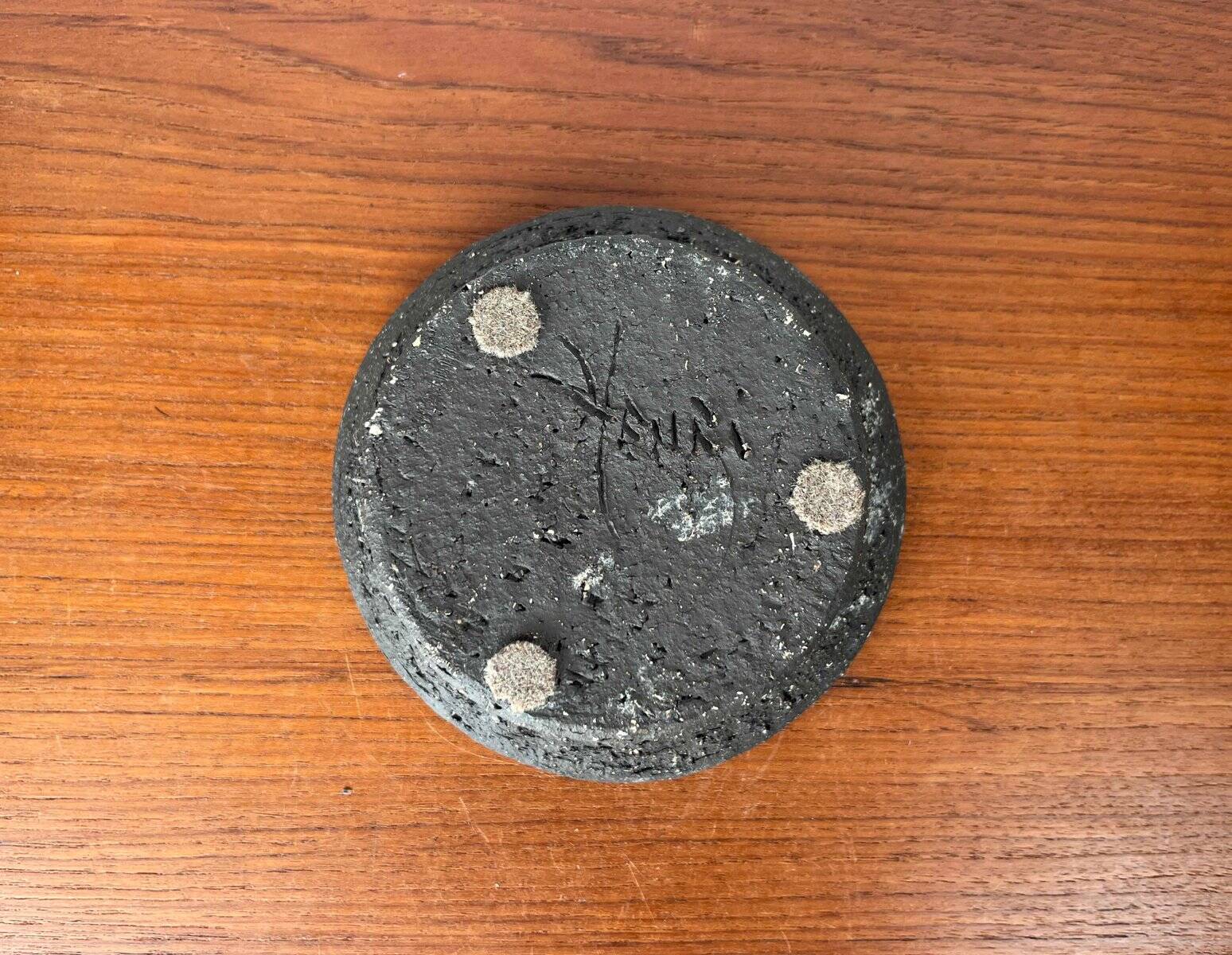 Mid-century modern pottery candlestick by Else and Henry Nielsen for Henri Keramik, 1960s.