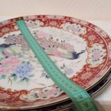 Set of 2 decorative plates Japanese peacock decoration with chrysanthemums