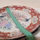 Set of 2 decorative plates Japanese peacock decoration with chrysanthemums