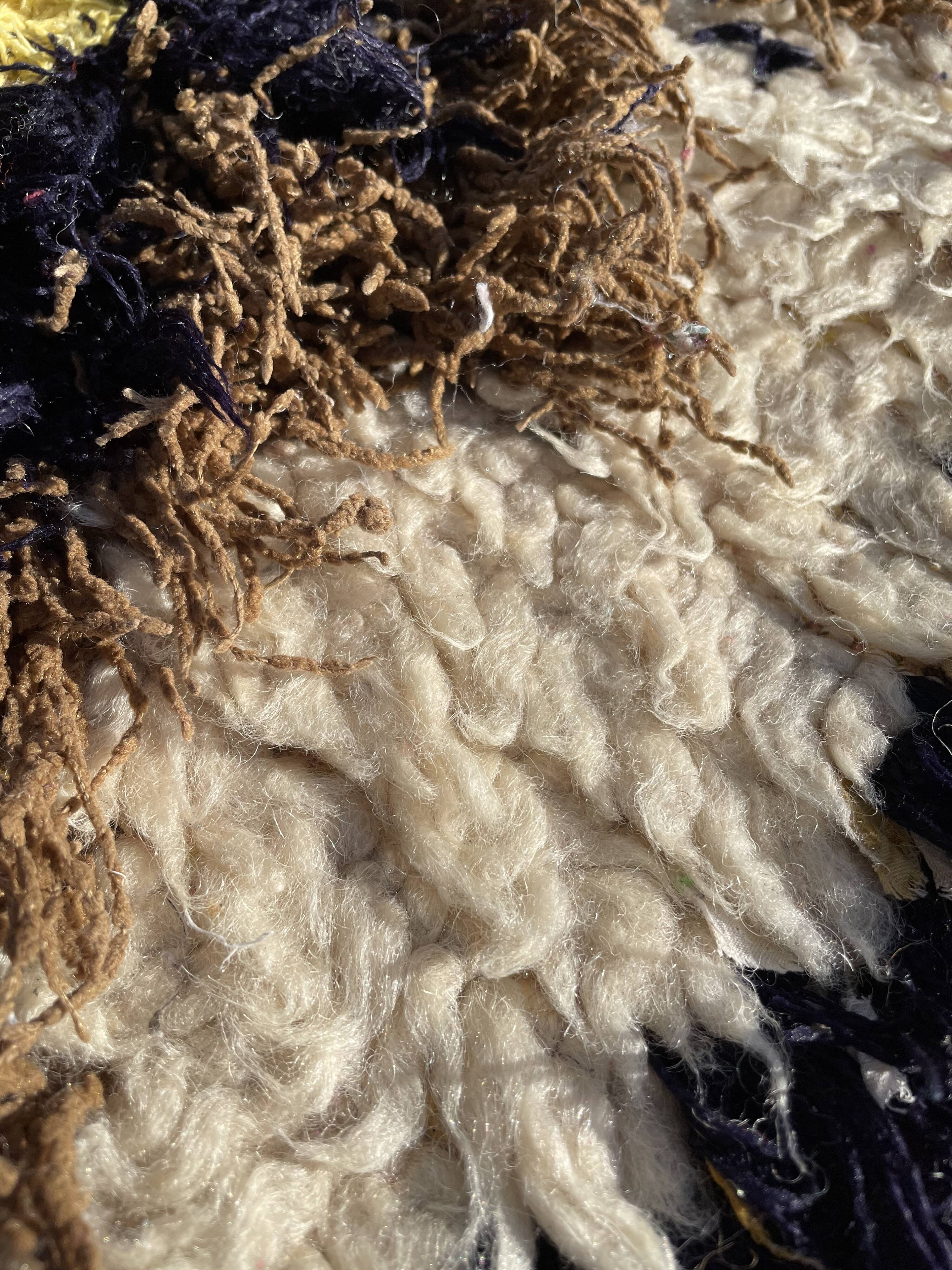 Moroccan berber carpet in wool Azilal black colored 70x160cm