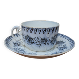 Antique coffee cup with saucer, Saint Amand and Hamage, Jeannette model