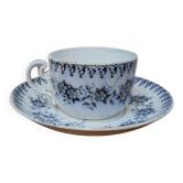 Antique coffee cup with saucer, Saint Amand and Hamage, Jeannette model