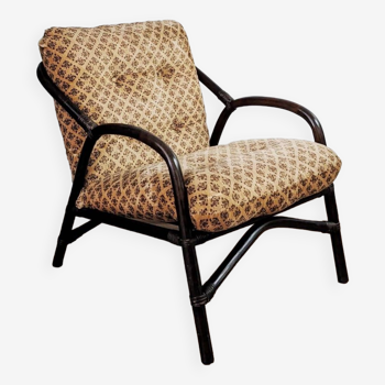 Vintage bamboo and rattan armchair